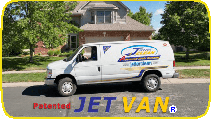 jet van to clean drains white van with Jetter clean logo on the side